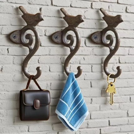 Bestselling Vintage Cast Iron Bird S-Hook - Multi-Purpose Hanger for Tools, Clothes, Garden, Patio Outdoor Wall Decor