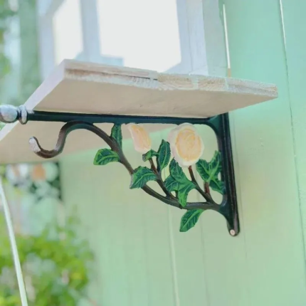 Gardening Supplies - American Shabby Chic Cast Iron White Rose Tripod Stand for Outdoor Garden & Patio